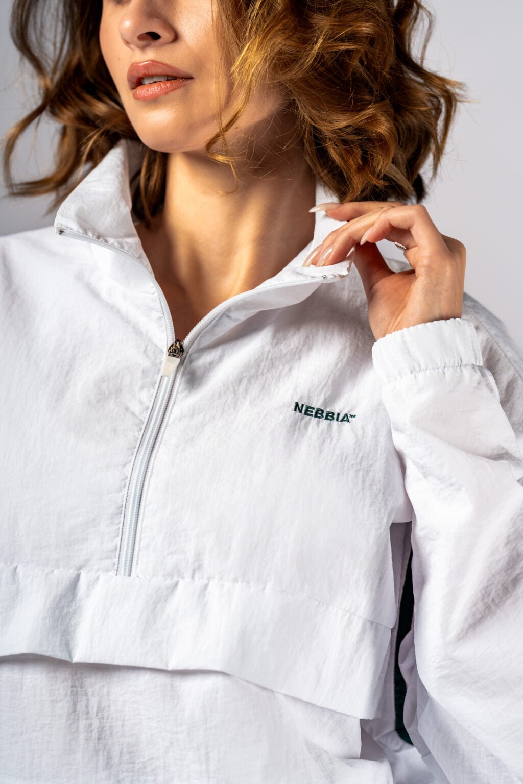 NEBBIA CLUB D’OR 644 Half - Zip Clubhouse Top | White Luxury Tennis Style - AlisiiaKholli