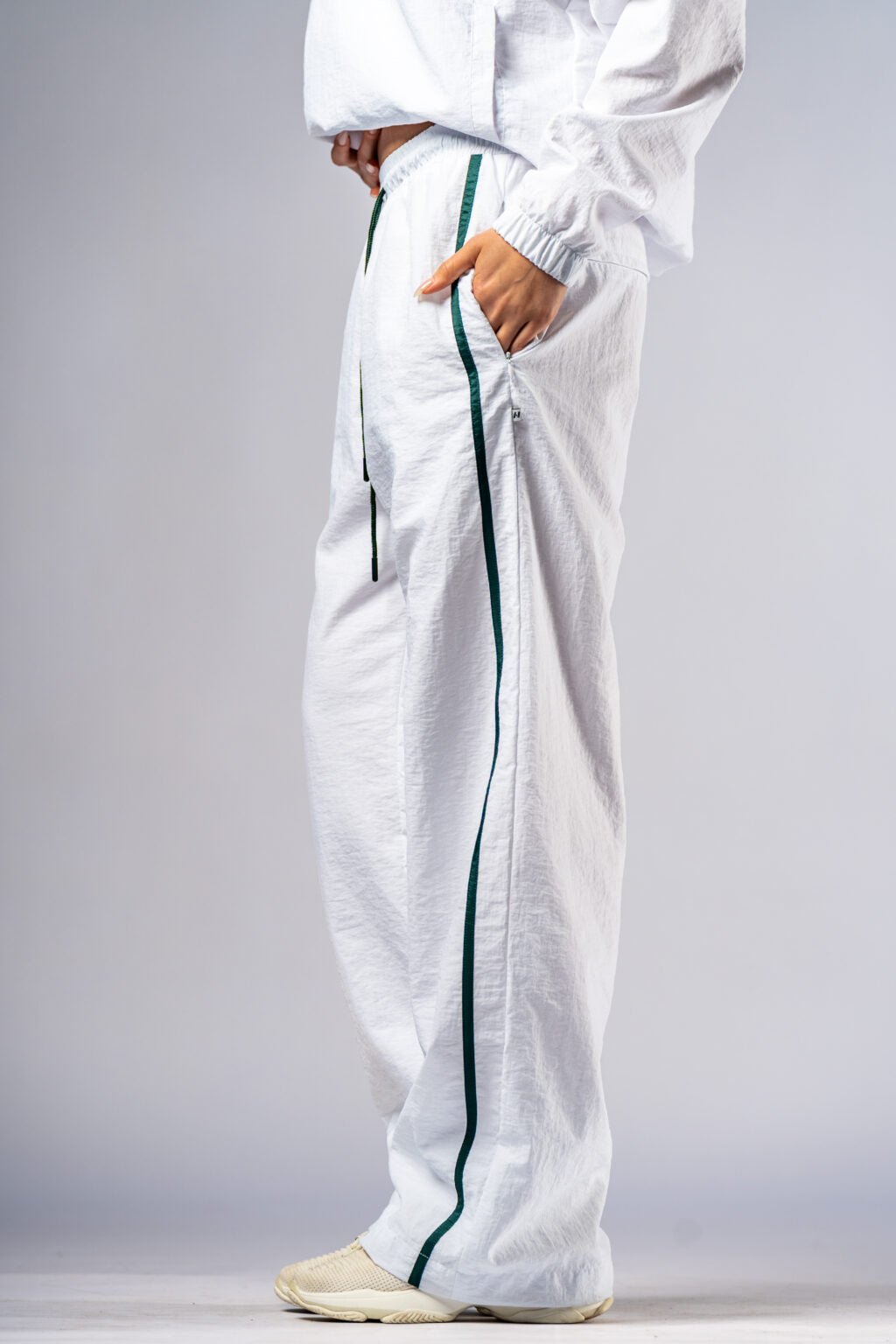 NEBBIA CLUB D’OR 645 Clubhouse Pants | White Luxury Straight - Leg Joggers - AlisiiaKholli