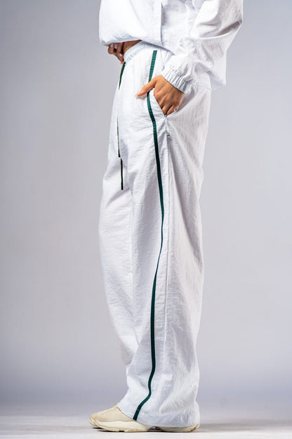NEBBIA CLUB D’OR 645 Clubhouse Pants | White Luxury Straight - Leg Joggers - AlisiiaKholli