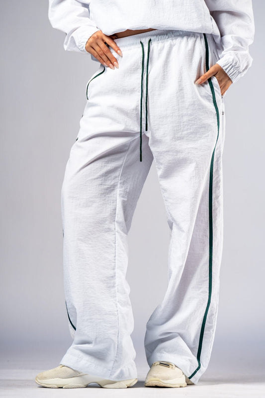 NEBBIA CLUB D’OR 645 Clubhouse Pants | White Luxury Straight - Leg Joggers - AlisiiaKholli