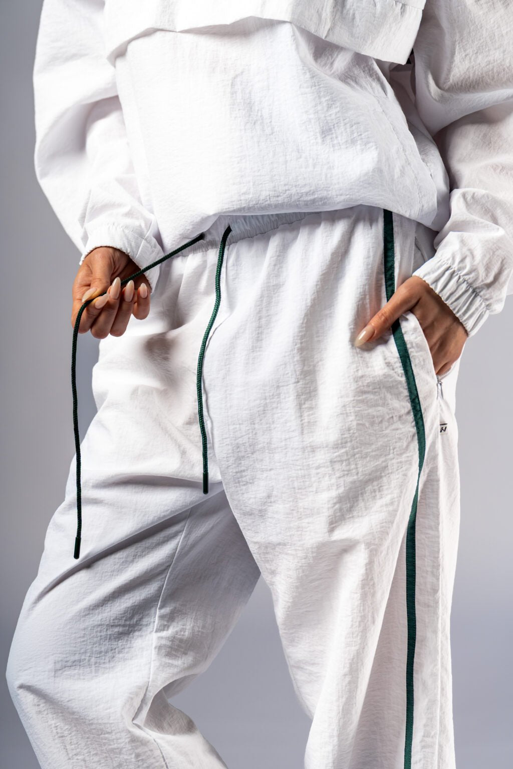 NEBBIA CLUB D’OR 645 Clubhouse Pants | White Luxury Straight - Leg Joggers - AlisiiaKholli