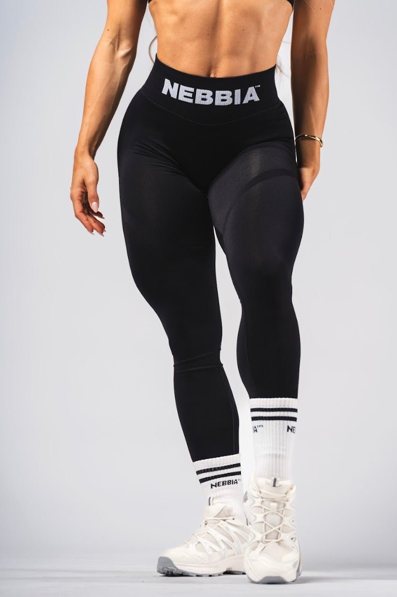 NEBBIA Flow Seamless 496 | High - Waist Push - Up Leggings - Black | Elite Tummy Control & Sculpting - AlisiiaKholli