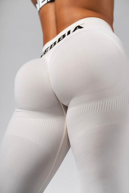 NEBBIA Flow Seamless 496 | High - Waist Push - Up Leggings - Cream | Ultra - Dense Squat - Proof Luxury - AlisiiaKholli