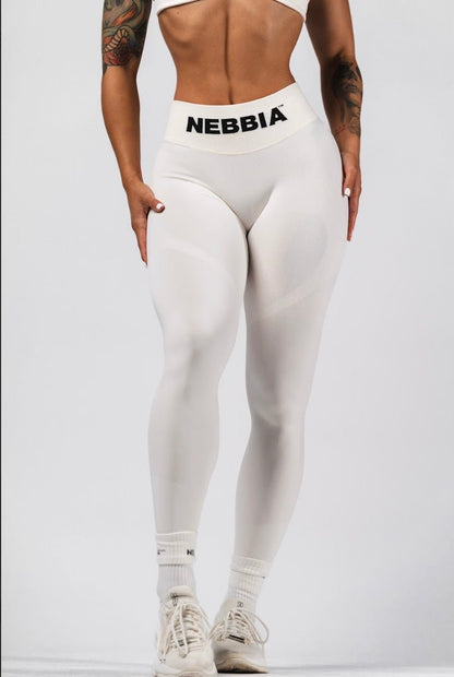 NEBBIA Flow Seamless 496 | High - Waist Push - Up Leggings - Cream | Ultra - Dense Squat - Proof Luxury - AlisiiaKholli