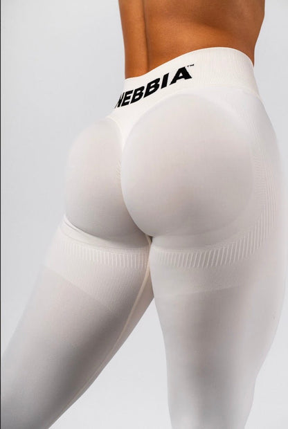 NEBBIA Flow Seamless 496 | High - Waist Push - Up Leggings - Cream | Ultra - Dense Squat - Proof Luxury - AlisiiaKholli