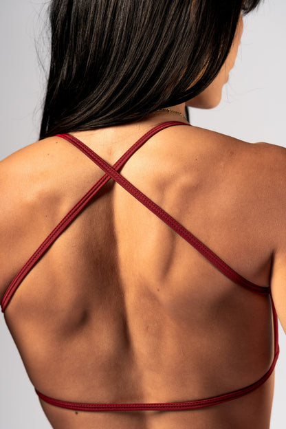 Nebbia Open - Back Sports Bra Power 890 | Medium Support - Red - AlisiiaKholli