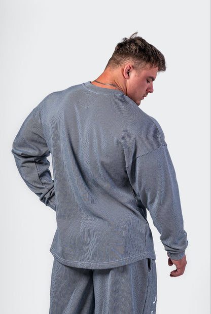 NEBBIA Oversized Pullover Signature 797 – Deep Blue Gym Sweatshirt - AlisiiaKholli