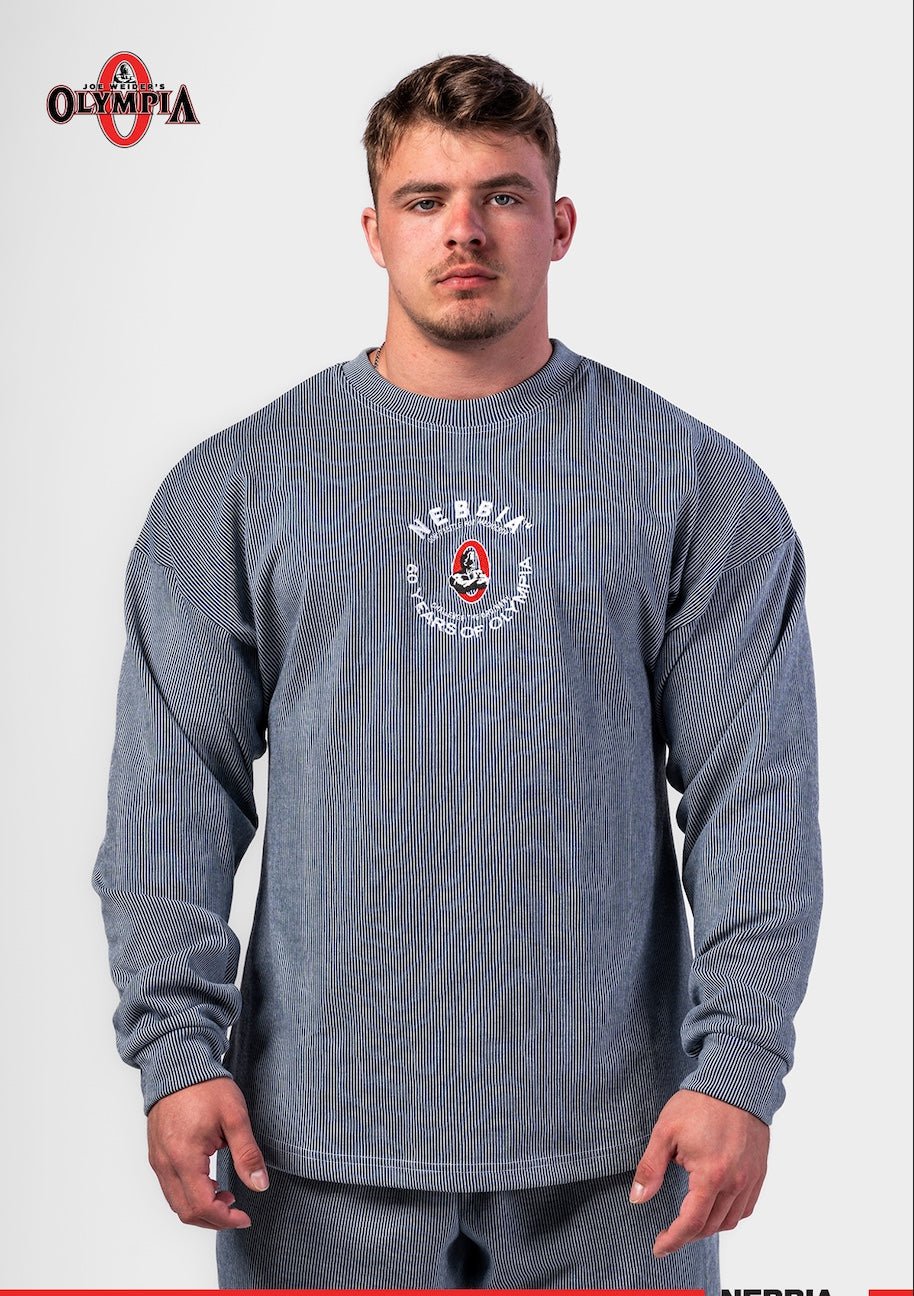 NEBBIA Oversized Pullover Signature 797 – Deep Blue Gym Sweatshirt - AlisiiaKholli