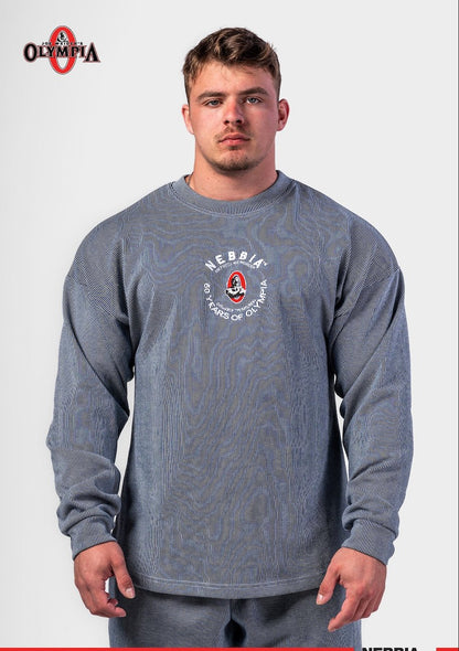 NEBBIA Oversized Pullover Signature 797 – Deep Blue Gym Sweatshirt - AlisiiaKholli