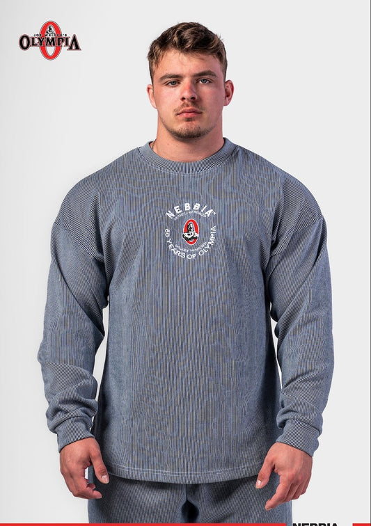 NEBBIA Oversized Pullover Signature 797 – Deep Blue Gym Sweatshirt - AlisiiaKholli