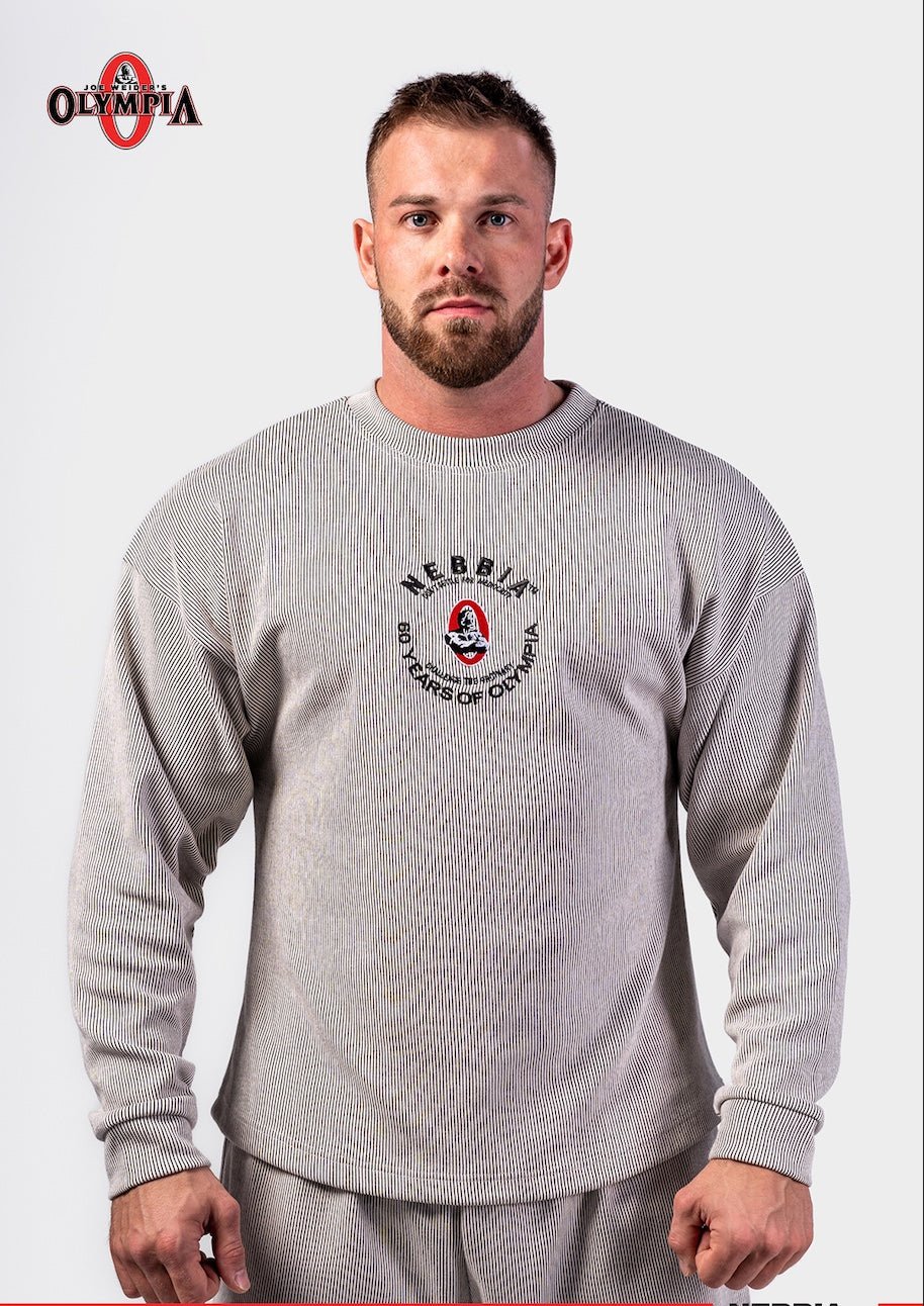NEBBIA Oversized Pullover Signature 797 – Light Grey Gym Sweatshirt - AlisiiaKholli