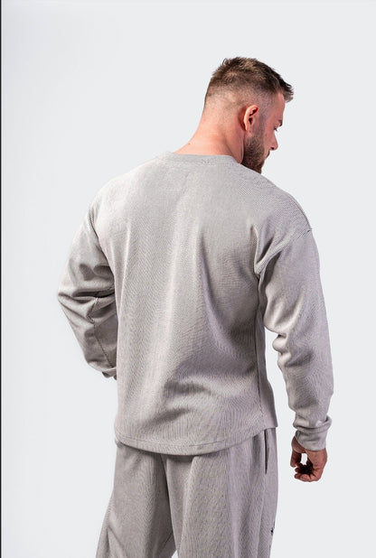NEBBIA Oversized Pullover Signature 797 – Light Grey Gym Sweatshirt - AlisiiaKholli