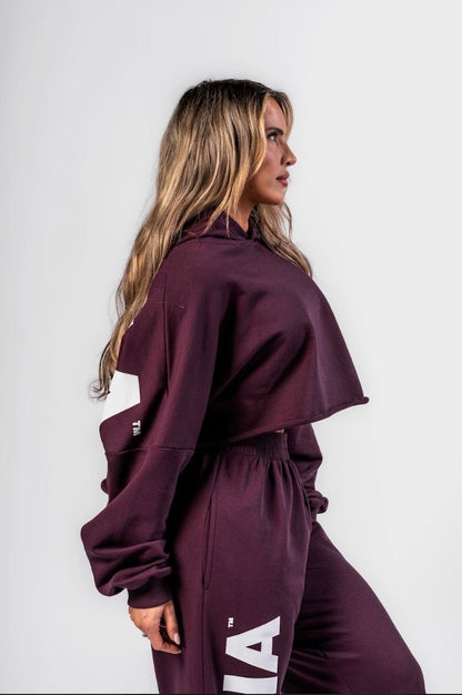 Nebbia Own Your Power Oversized Hoodie 433 - Dark Red | Gym Pump Cover - AlisiiaKholli