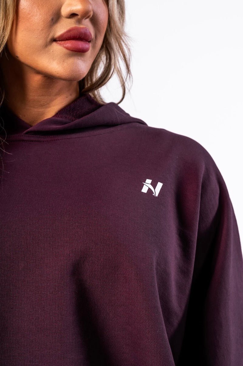 Nebbia Own Your Power Oversized Hoodie 433 - Dark Red | Gym Pump Cover - AlisiiaKholli