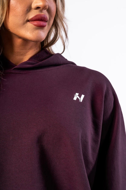 Nebbia Own Your Power Oversized Hoodie 433 - Dark Red | Gym Pump Cover - AlisiiaKholli