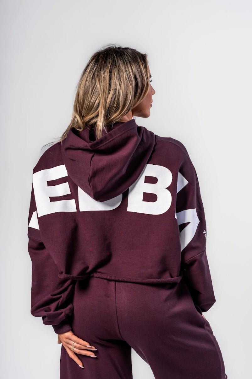 Nebbia Own Your Power Oversized Hoodie 433 - Dark Red | Gym Pump Cover - AlisiiaKholli