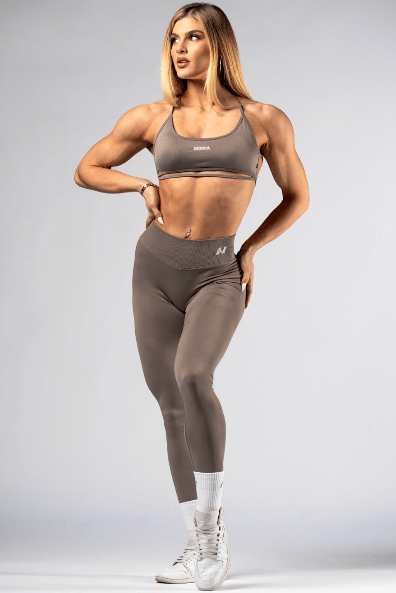 Nebbia Power 888 High - Waist Push - Up Leggings - Light Brown ASH - AlisiiaKholli