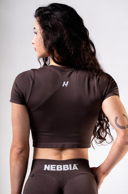Nebbia Power 891 Seamless Short Sleeve Top - Dark Brown - AlisiiaKholli