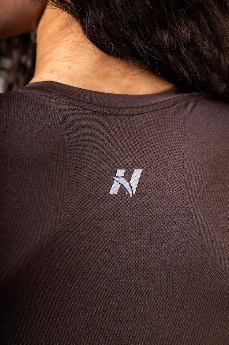 Nebbia Power 891 Seamless Short Sleeve Top - Dark Brown - AlisiiaKholli