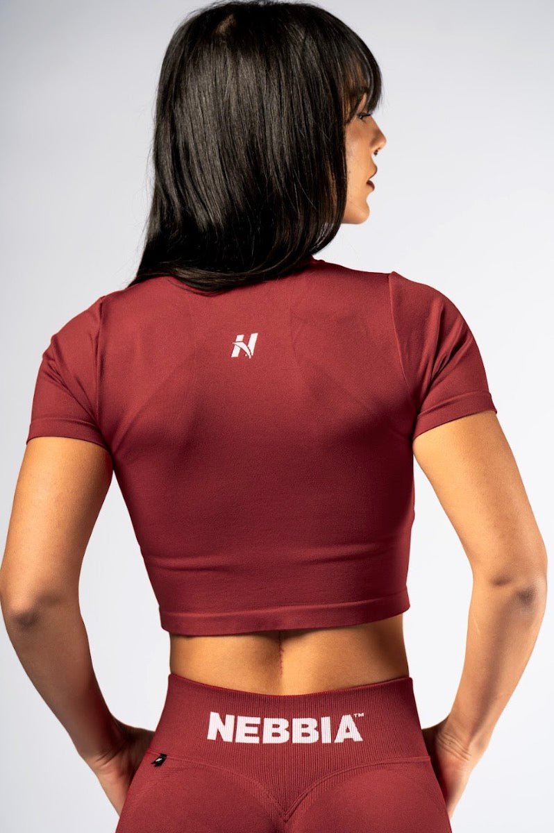 Nebbia Power 891 Seamless Short Sleeve Top - Red Gym Tee - AlisiiaKholli