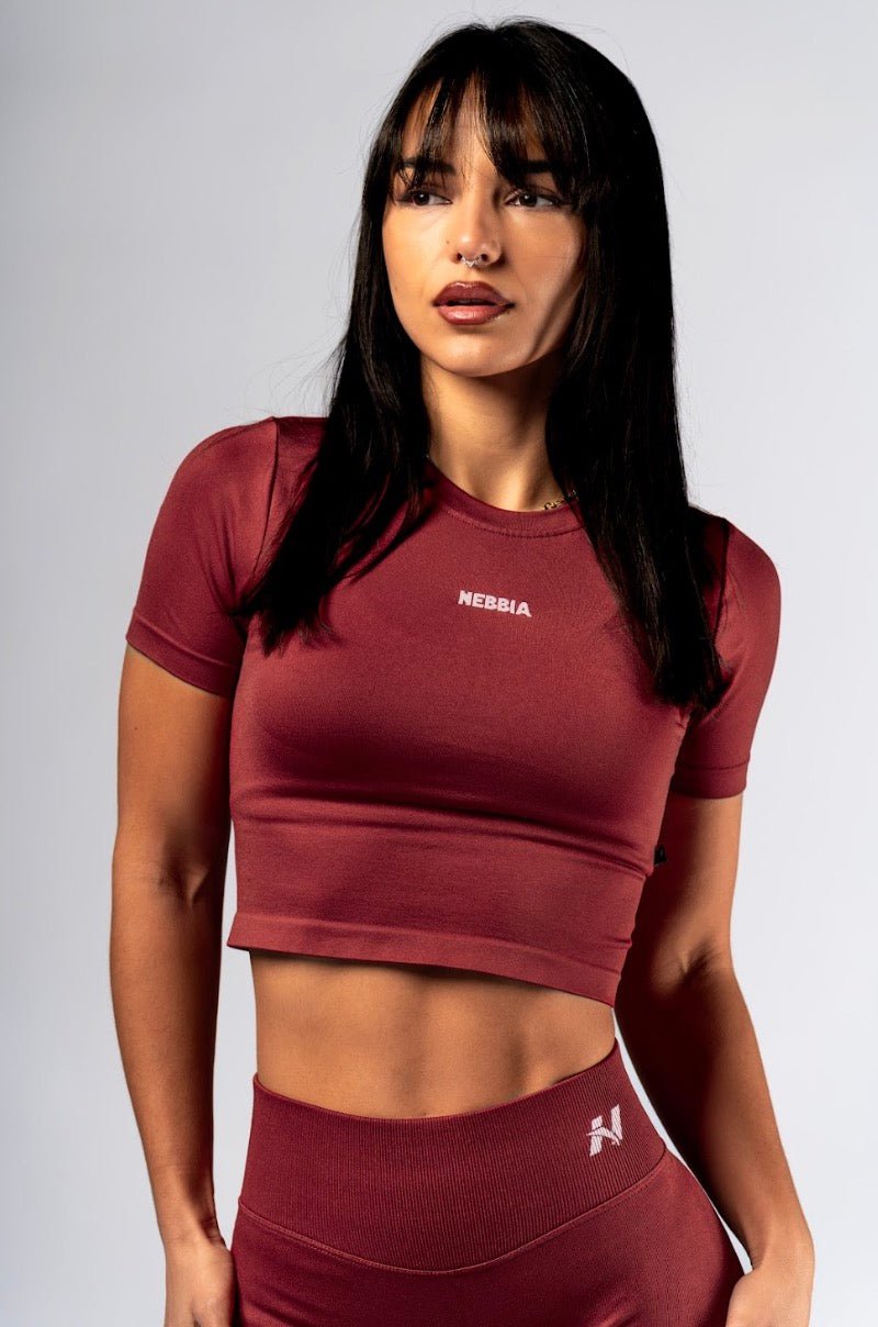 Nebbia Power 891 Seamless Short Sleeve Top - Red Gym Tee - AlisiiaKholli