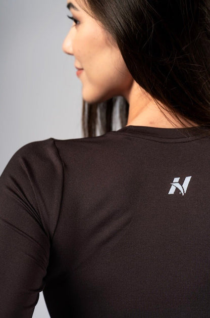 Nebbia Power 892 Seamless Long Sleeve Top - Dark Brown - AlisiiaKholli