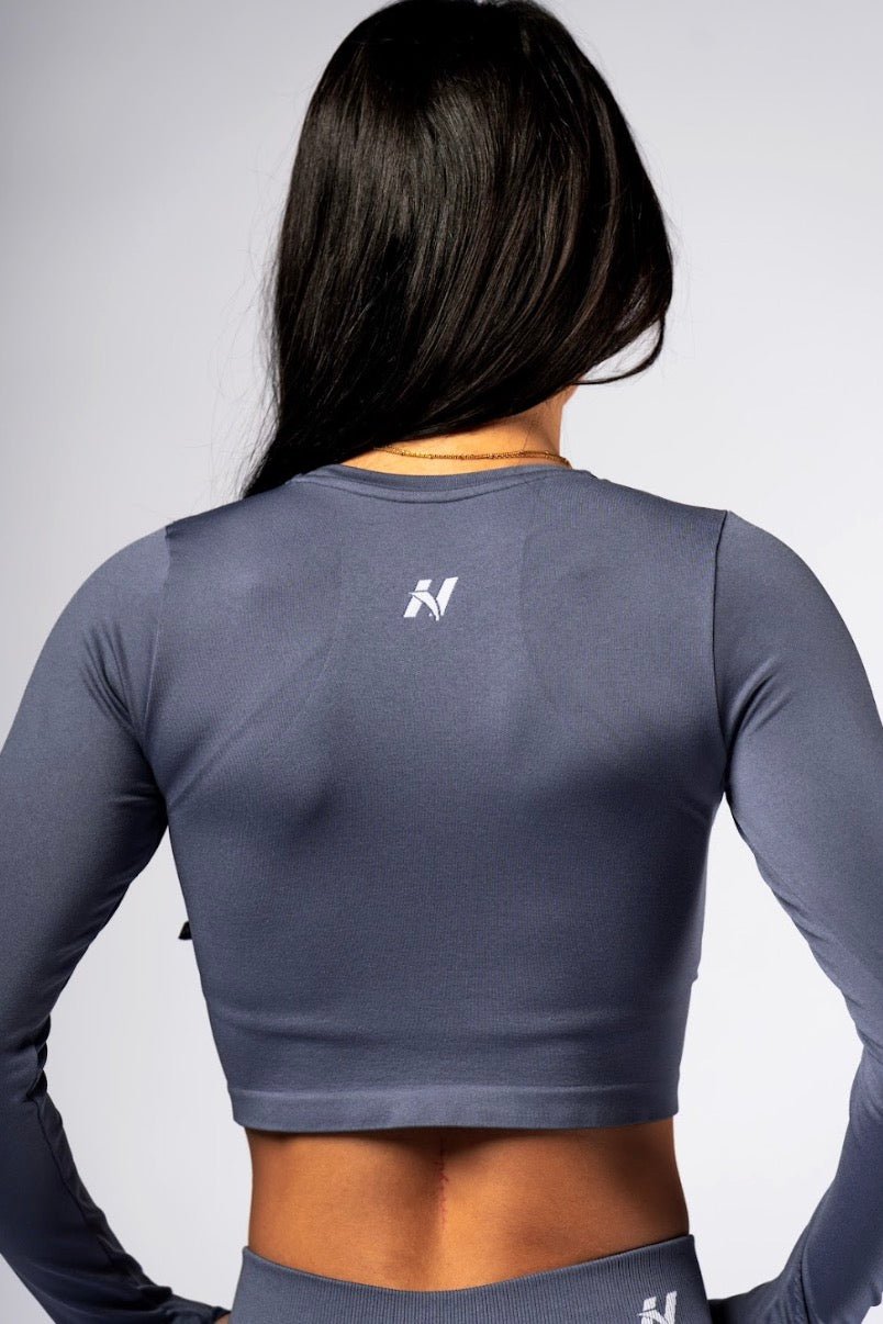 Nebbia Power 892 Seamless Long Sleeve Top - Grey - AlisiiaKholli