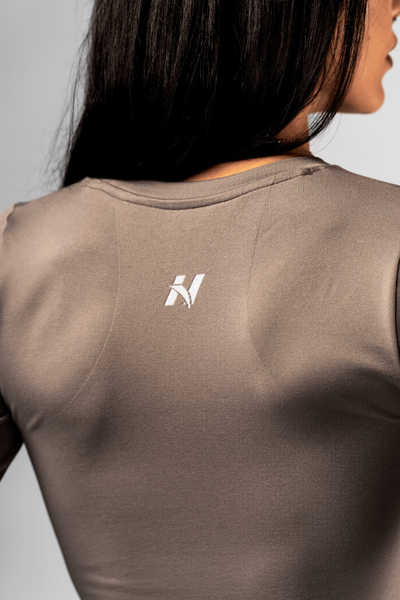 Nebbia Power 892 Seamless Long Sleeve Top - Light Brown Ash - AlisiiaKholli