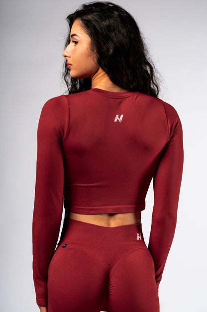 Nebbia Power 892 Seamless Long Sleeve Top - Red - AlisiiaKholli