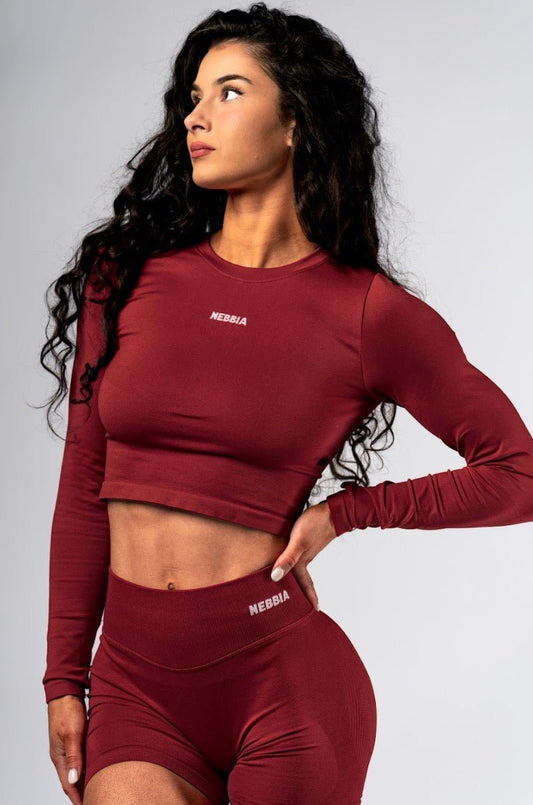Nebbia Power 892 Seamless Long Sleeve Top - Red - AlisiiaKholli