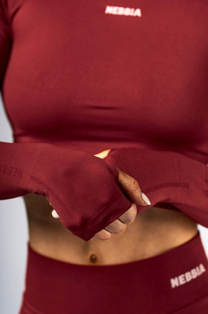 Nebbia Power 892 Seamless Long Sleeve Top - Red - AlisiiaKholli