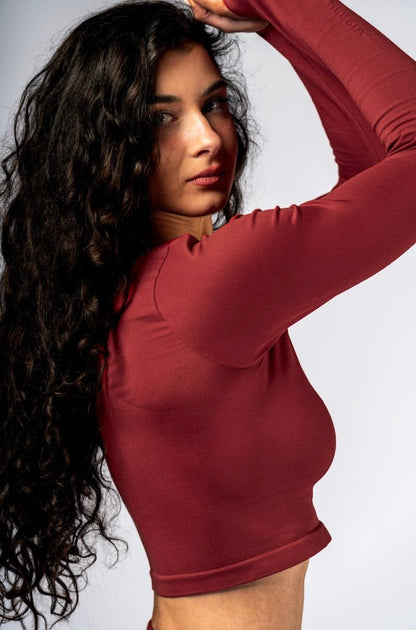 Nebbia Power 892 Seamless Long Sleeve Top - Red - AlisiiaKholli