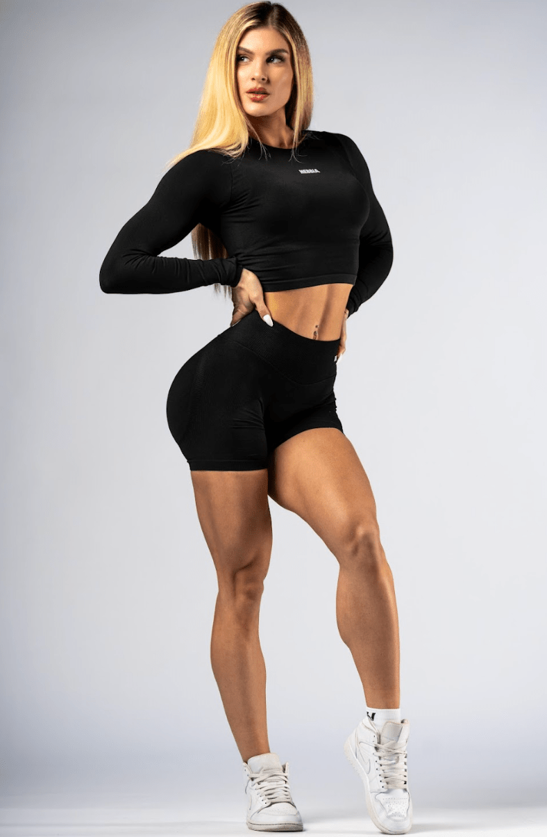 Nebbia Power 893 High - Waist Push - Up Shorts - Black - AlisiiaKholli