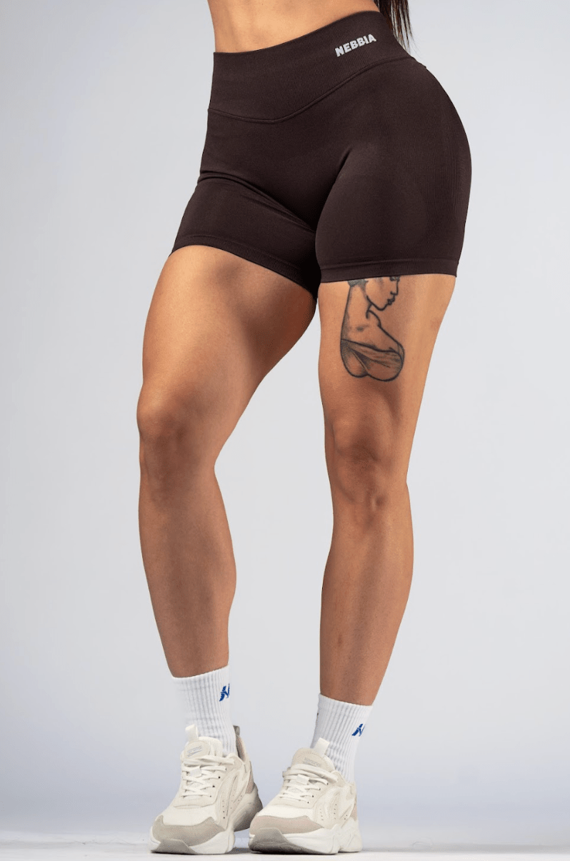 Nebbia Power 893 High - Waist Push - Up Shorts - Dark Brown - AlisiiaKholli