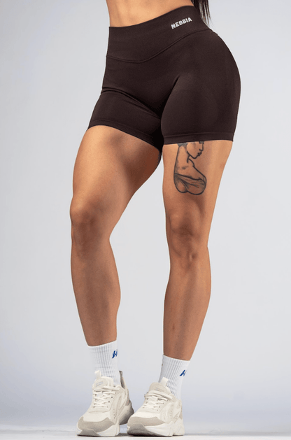 Nebbia Power 893 High - Waist Push - Up Shorts - Dark Brown - AlisiiaKholli