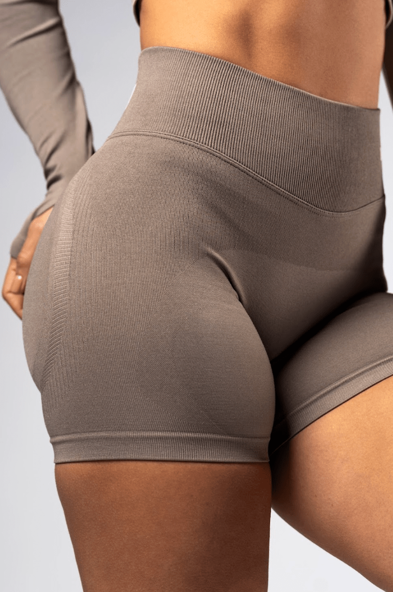 Nebbia Power 893 High - Waist Push - Up Shorts - Light Brown ASH - AlisiiaKholli