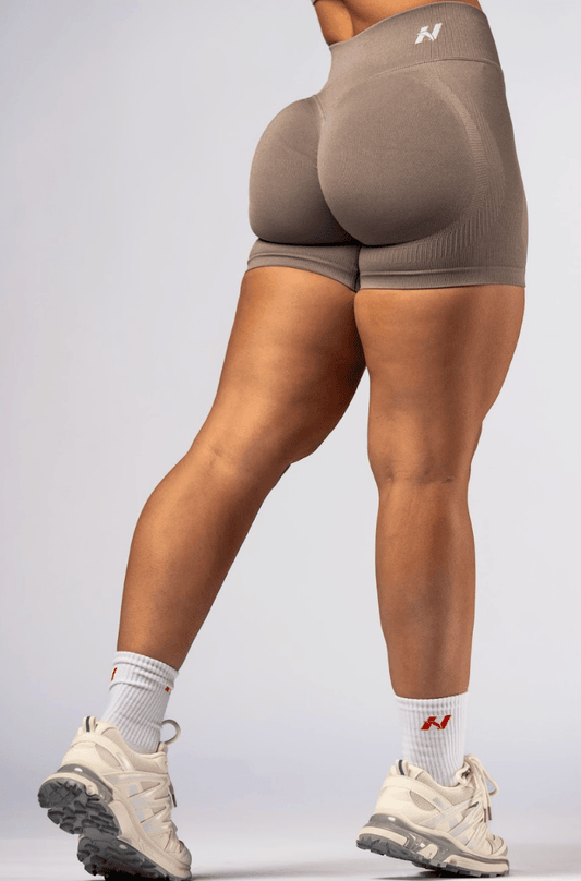 Nebbia Power 893 High - Waist Push - Up Shorts - Light Brown ASH - AlisiiaKholli