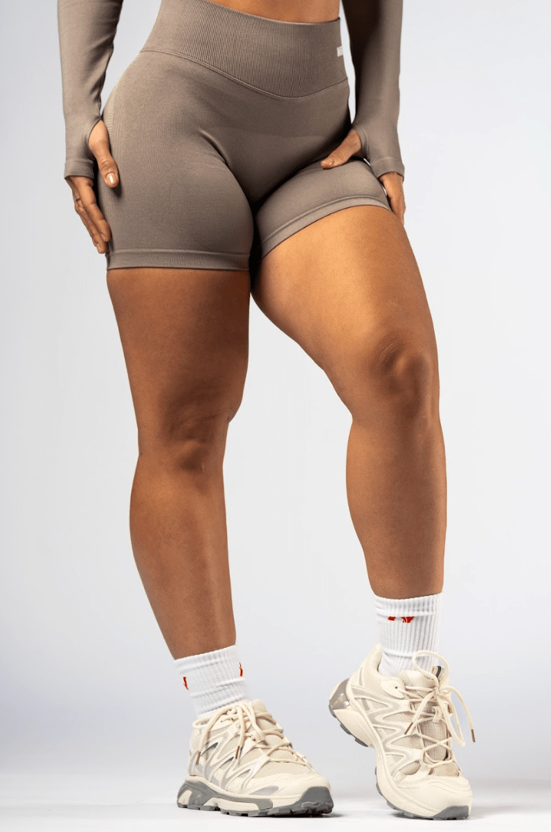 Nebbia Power 893 High - Waist Push - Up Shorts - Light Brown ASH - AlisiiaKholli