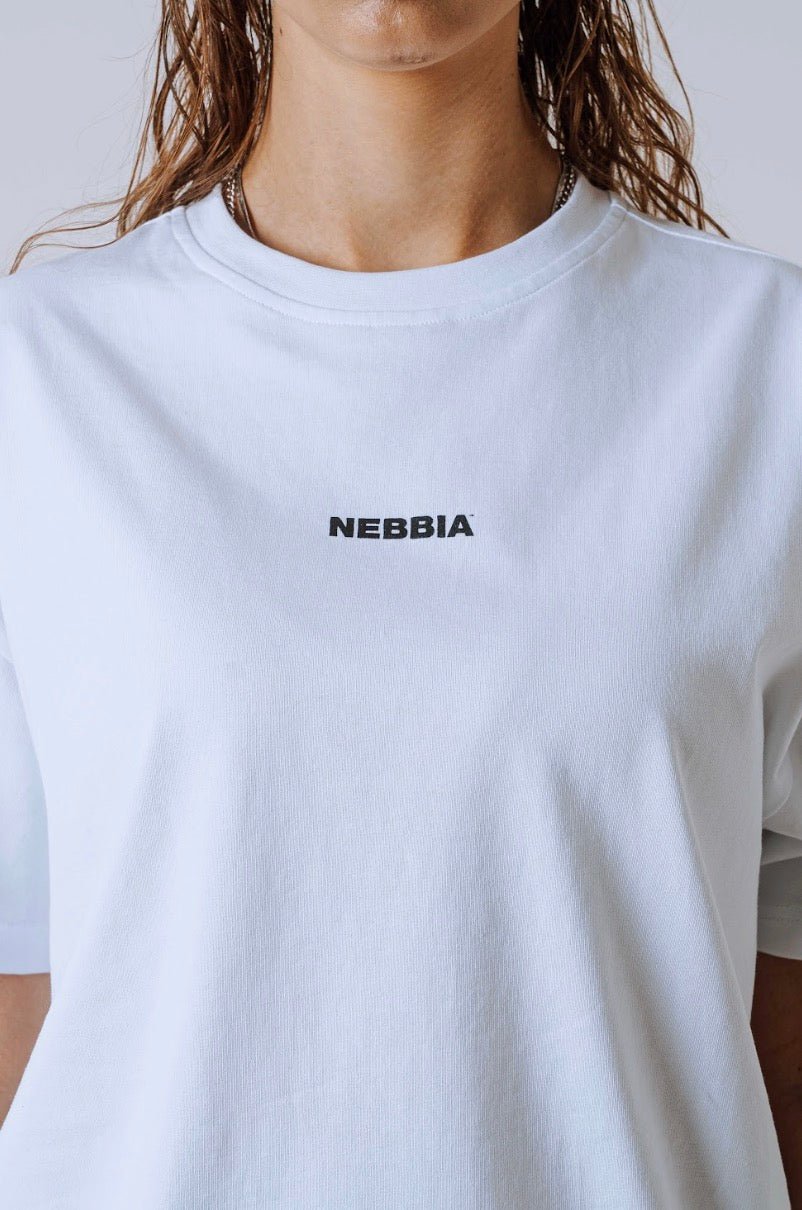 Nebbia Power 894 Relaxed Training Tee - Black & White | Gym T-Shirt - AlisiiaKholli