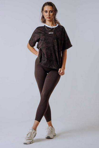 Nebbia Power 894 Relaxed Training Tee - Dark Brown Camo - AlisiiaKholli