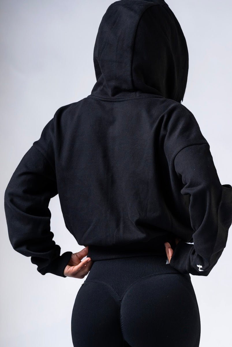 Nebbia Power 895 Relaxed Zip - Up Hoodie - Black/Grey | Black - AlisiiaKholli