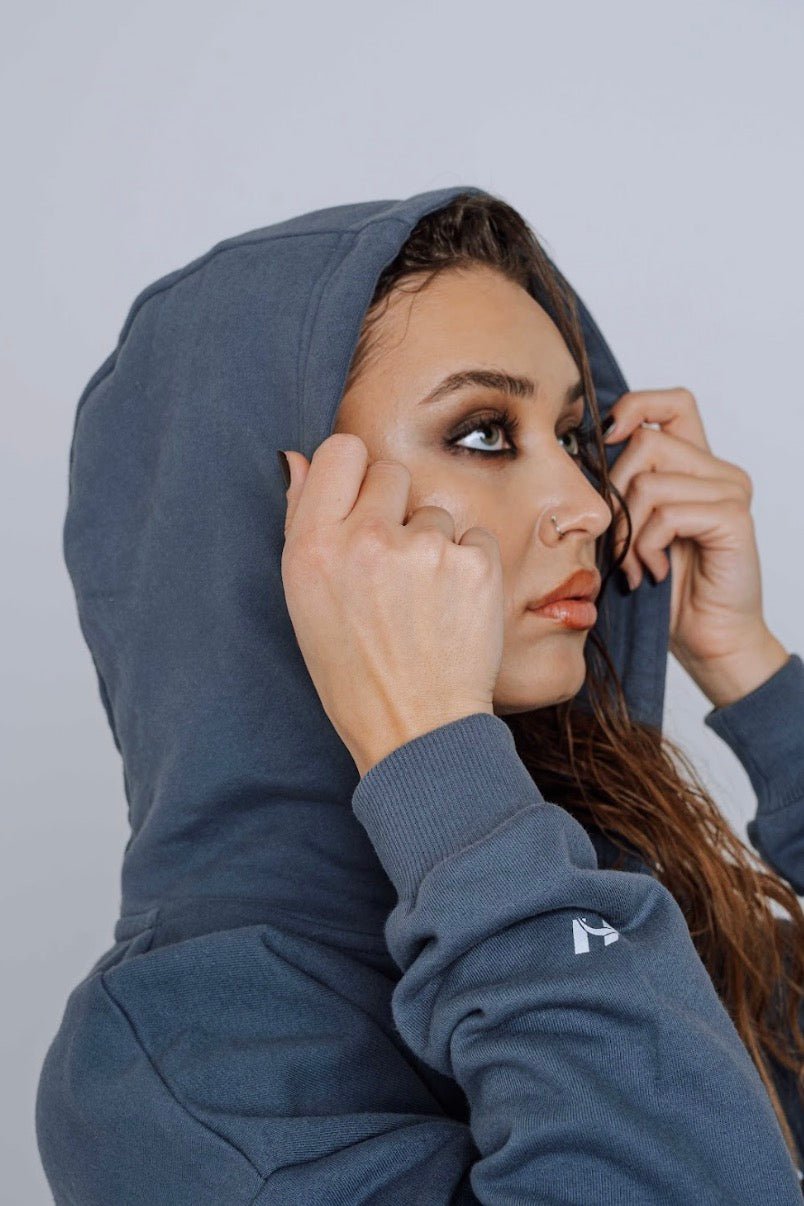 Nebbia Power 895 Relaxed Zip - Up Hoodie - Black/Grey | Gym Warm - Up - AlisiiaKholli