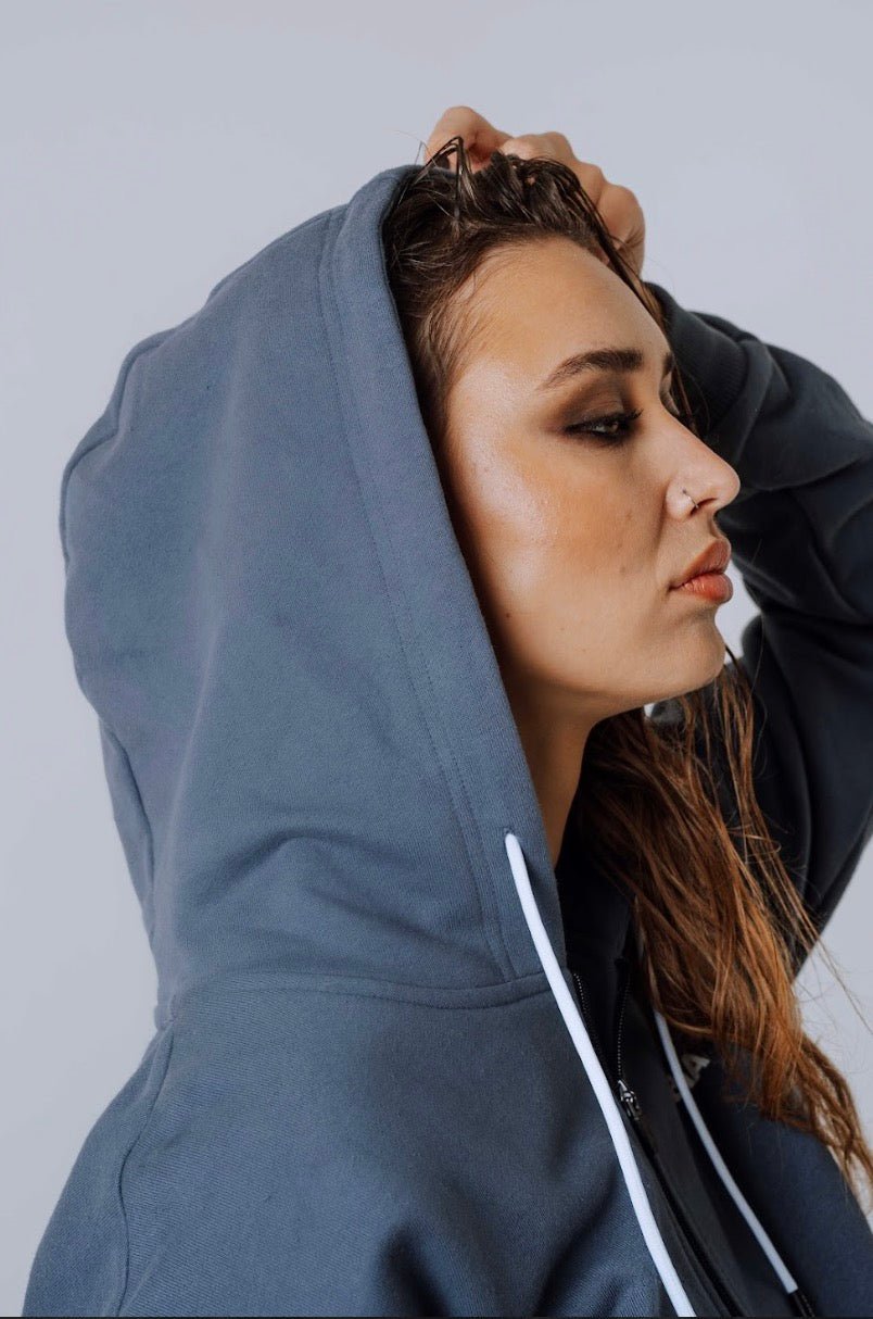 Nebbia Power 895 Relaxed Zip - Up Hoodie - Black/Grey | Gym Warm - Up - AlisiiaKholli