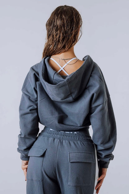 Nebbia Power 895 Relaxed Zip - Up Hoodie - Black/Grey | Gym Warm - Up - AlisiiaKholli