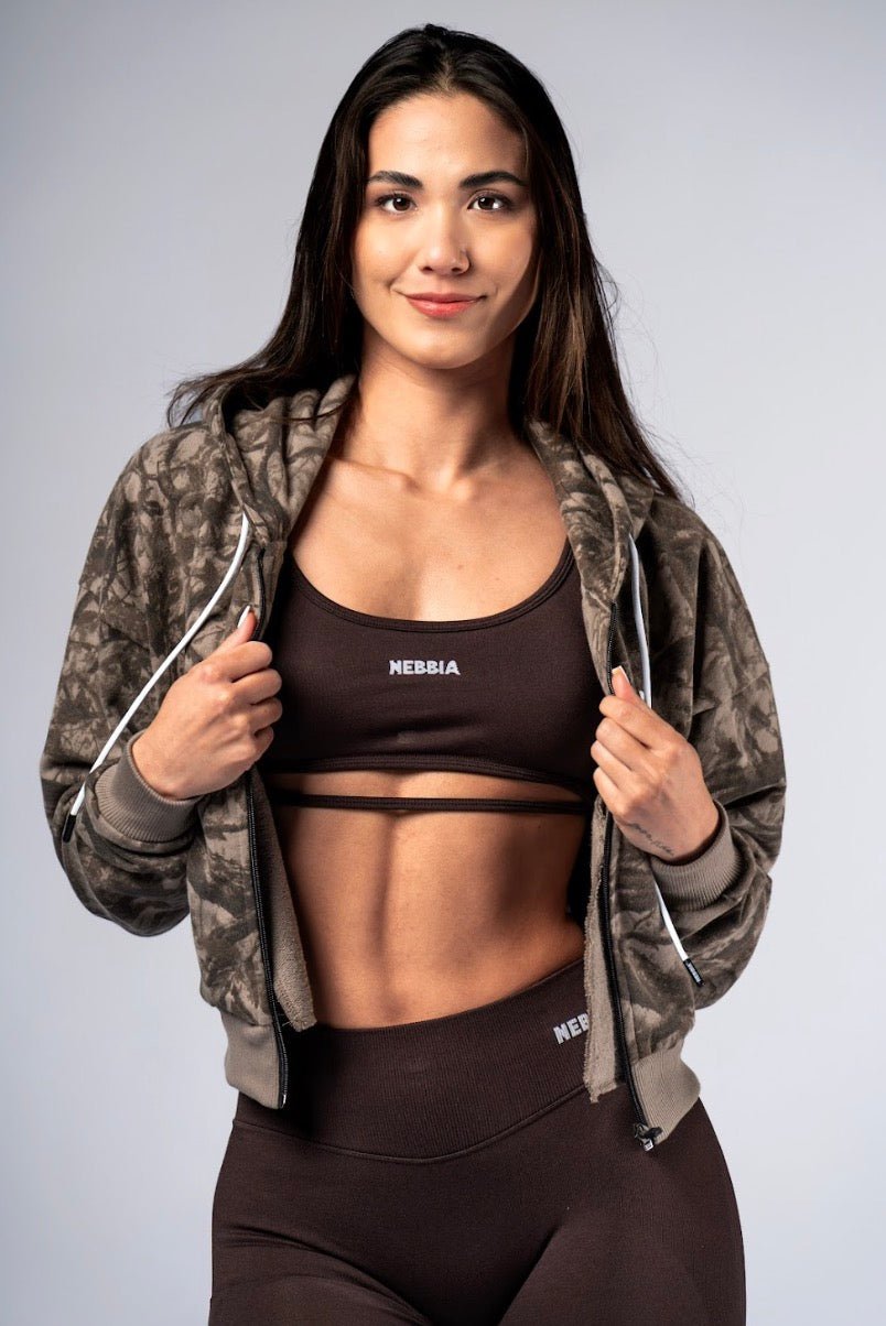 Nebbia Power 895 Relaxed Zip - Up Hoodie - Black/Grey | Light Brown Camo - AlisiiaKholli