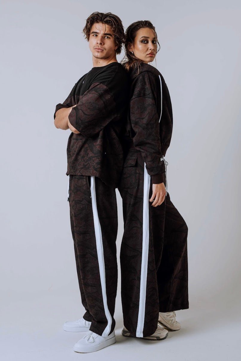 Nebbia Power 896 Oversized Camo Sweatpants - Dark Brown - AlisiiaKholli