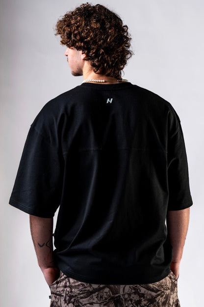 Nebbia Power 898 Oversized Camo Tee - Black | Gym Pump Cover - AlisiiaKholli