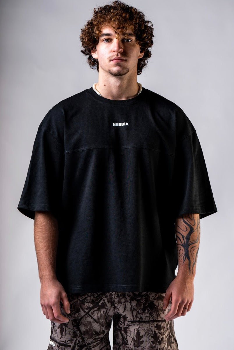 Nebbia Power 898 Oversized Camo Tee - Black | Gym Pump Cover - AlisiiaKholli