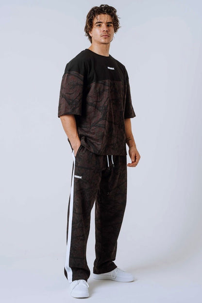 Nebbia Power 898 Oversized Camo Tee - Black/Dark Brown | Gym Pump Cover - AlisiiaKholli