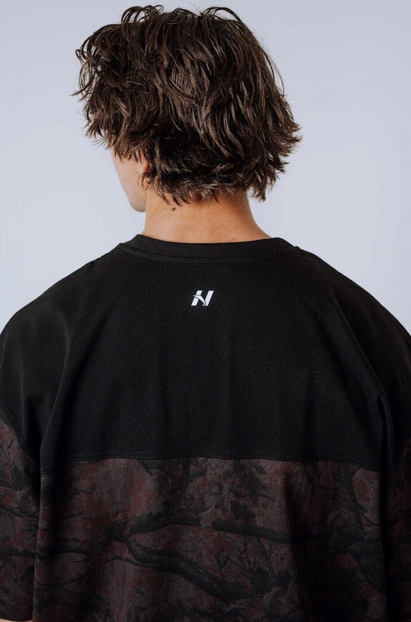 Nebbia Power 898 Oversized Camo Tee - Black/Dark Brown | Gym Pump Cover - AlisiiaKholli